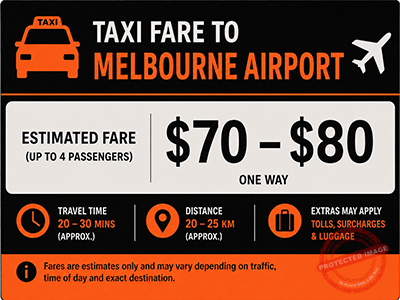 Taxi Fare To Melbourne Airport